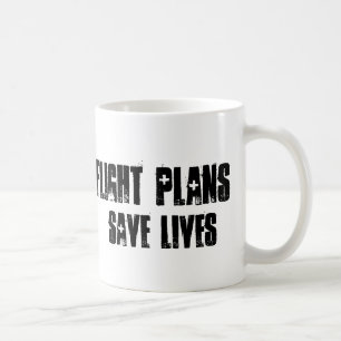 Café Os planos de vôo salvar a caneca das vidas