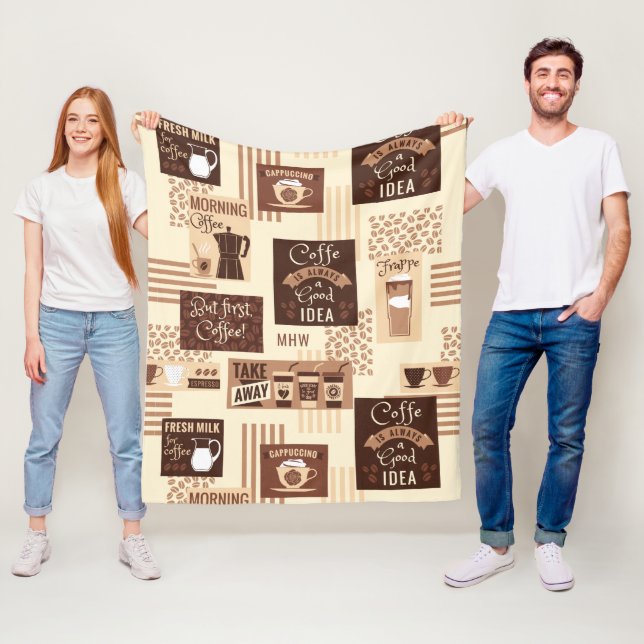 Café Padrão de cobertores de velo personalizados (In Situ)