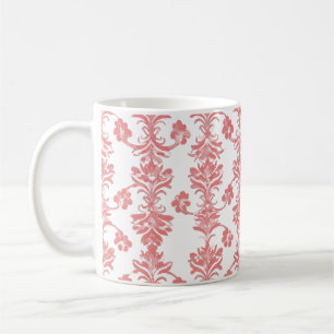 Café Padrão de Damasco de Coral Elegante – Caneca Flora