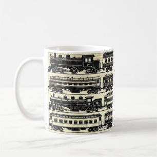 Café Padrão de Trem a Vapor Vintage Caneca de Estrada