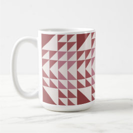 Café Padrão Geométrico de Colcha Rosa Empoeirado Caneca