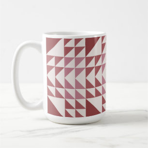 Café Padrão Geométrico de Colcha Rosa Empoeirado Caneca