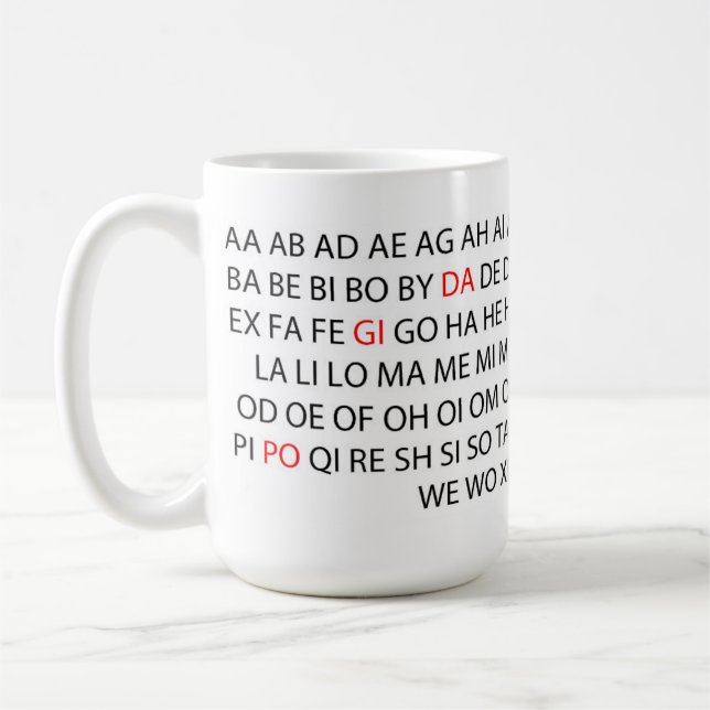 Café PALAVRAS NOVAS de "da caneca NOVA do jogo de (Esquerda)