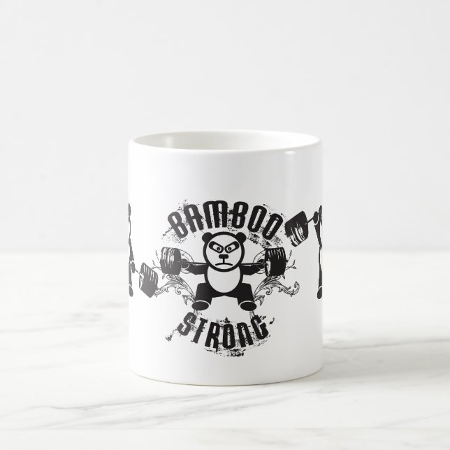 Café - Panda bonito do halterofilismo - caneca forte de (Centro)