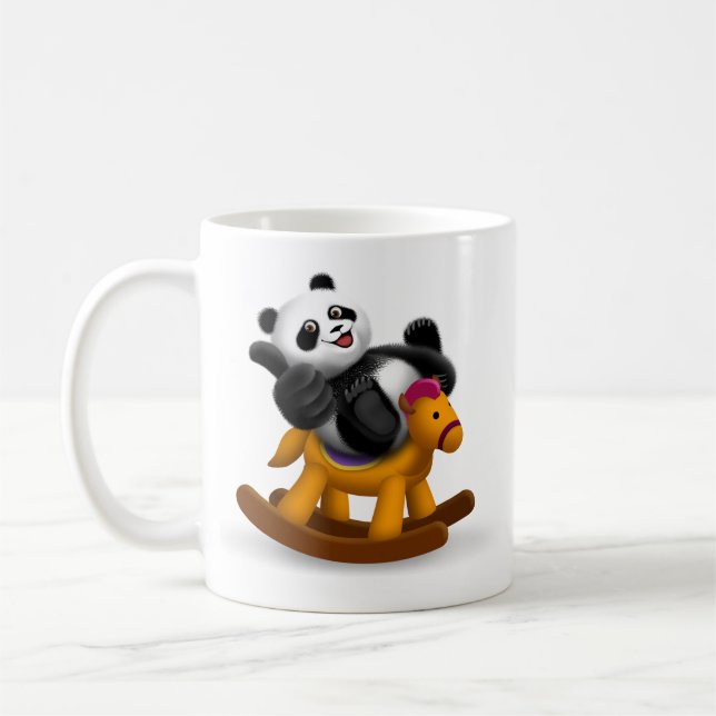 Café Panda com a caneca do cavalo de balanço (Esquerda)