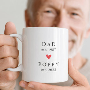 Café Papai Moderno Ano de Est. da Poppy Caneca de Caf