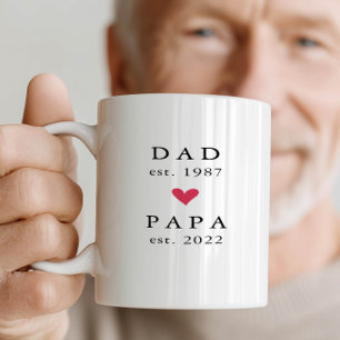 Café Papai Moderno Papa Ano de Fundação. Caneca de Ca