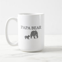 "Papai Urso" Urso Pescando com Filhote Caneca de C