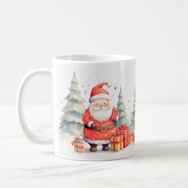 Café "Papais noeis da caneca de Natal - Feriado Festivo (Esquerda)