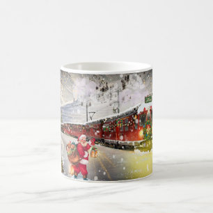 Café Papais noeis Treinam Mug, Caneca de Natal, Comboio