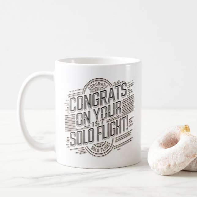 Café Parabéns pela sua caneca Solo Flight Coffee de 1ru (Com Donut)