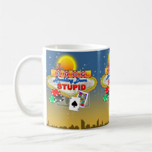 Café Pare de dobrar na caneca estúpida (escura)