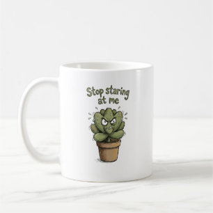 Café Pare de Me Encarar – Caneca Divertida de Suculenta