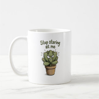 Café Pare de Me Encarar – Caneca Divertida de Suculenta
