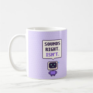 Café Parece Certo. Não É. Caneca de Pixel de IA Diverti