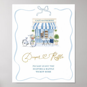 Café parisiense Fralda francesa Raffle Poster