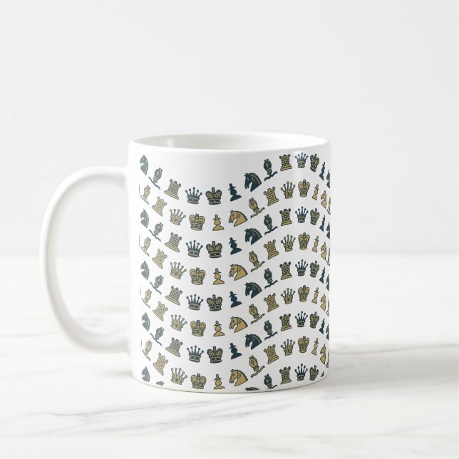 Café Partes de xadrez na caneca das ondas (Esquerda)