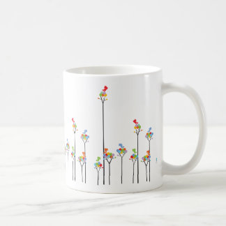 Café Pássaros do Tweet de Whimscal & caneca pontilhada