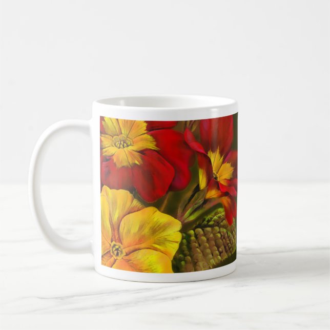 Café Pasta floral de arte fina da caneca da maior babá  (Esquerda)