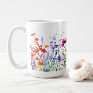 Café Patterno de Flor Elegante Presente 🌿 caneca de ca