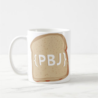 Café {PBJ} Logotipo - caneca de duas faces