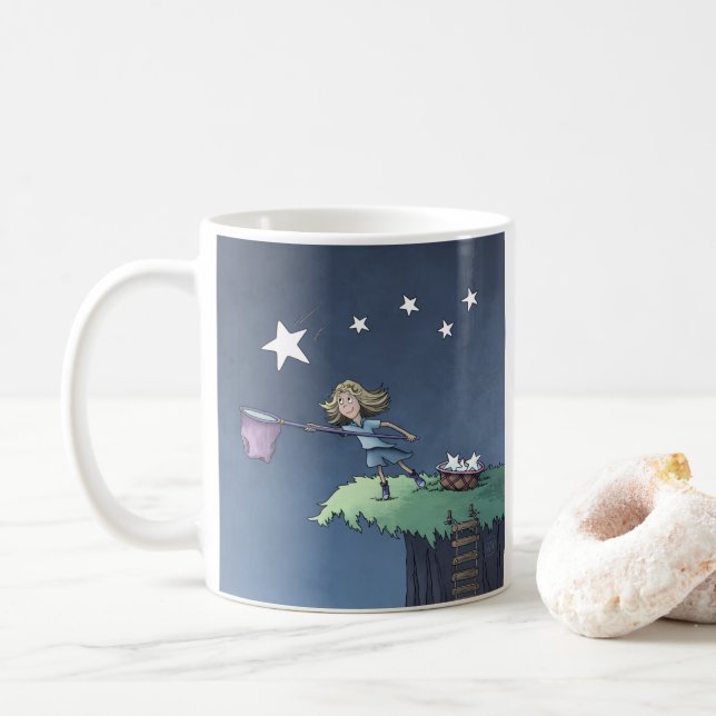 Café Pegar uma estrela que caiu - Deseja uma caneca de  (Com Donut)