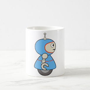 Café Pequena caneca de robô azul