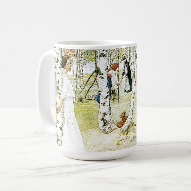 Café Pequeno almoço de Carl Larsson na caneca aberta (Frente Esquerda)
