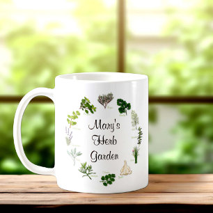 Café Personalize seu caneca de jardim de erva