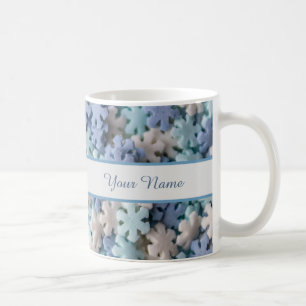 Café Personalize uma nobre caneca de natal com flocos d