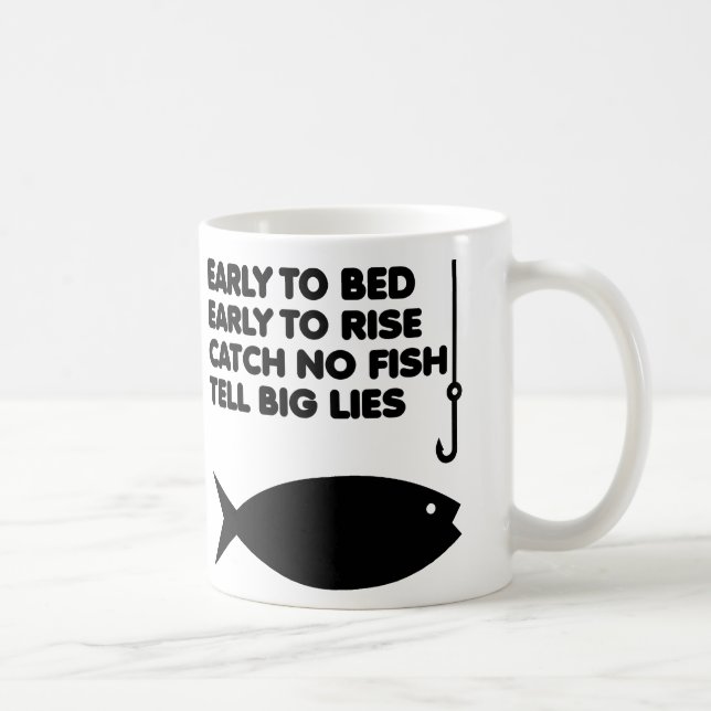Café Pescando mentiras caneca ou caneca de viagem (Direita)