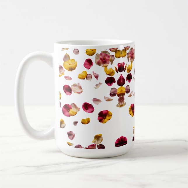 Café Pétalas De Flor Em Queda - Caneca Clássica De 15 O (Esquerda)