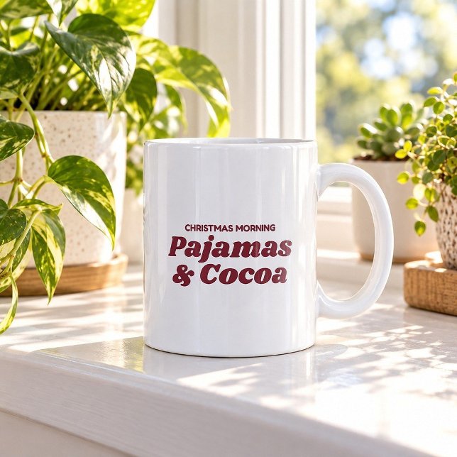 Café Pijamas de Natal e Caneca Divertida de Cacau (Criador carregado)
