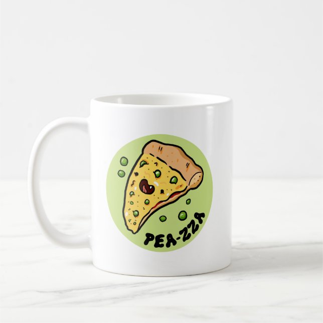 Café Pizza de Pea-zza Cuta Pizza Vegetal Caneca (Esquerda)
