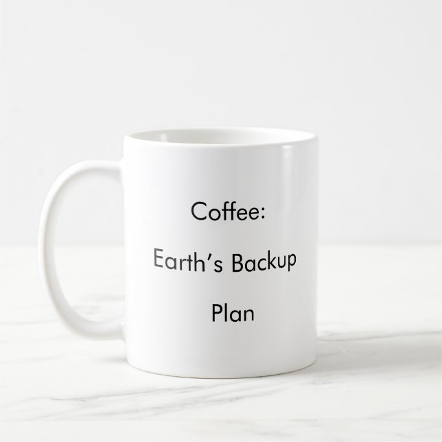 Café: Plano de Backup da Terra - caneca de café en (Esquerda)