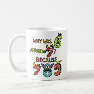 Café Por Que Seis Tinha Medo Caneca de Piada de Matemát