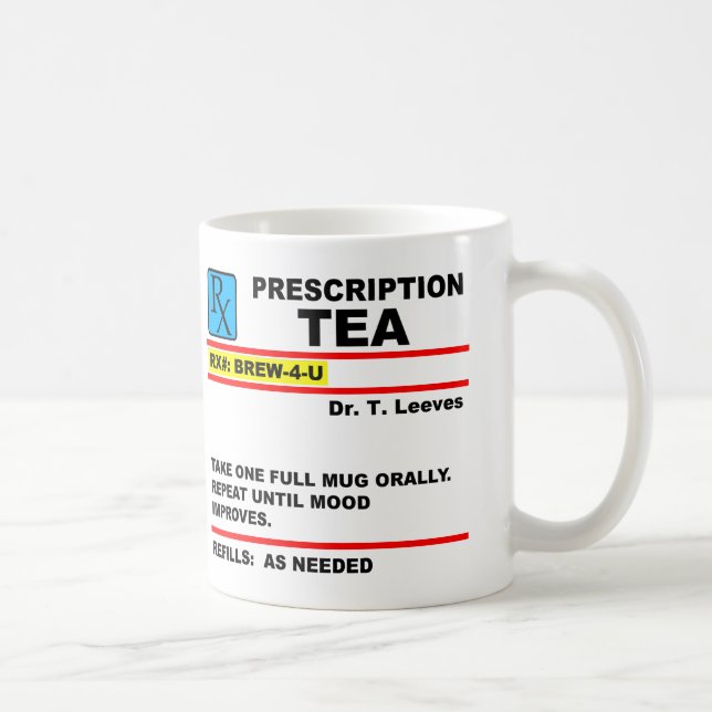 Café Prescrição de Tea Drinkers Mug ou Caneca de viagem (Direita)