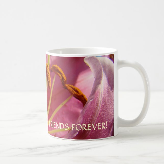 Café PRESENTE AMIZADE ETERNA Caneca Flores de Lírio Ros (Direita)