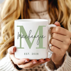 Café Presente de Casamento Caneca Verde Sage Minimalist