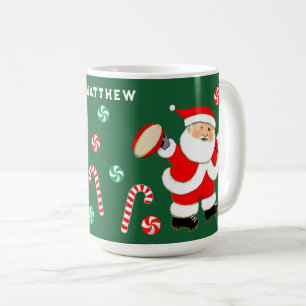 Café Presente de Férias de Rugby Personalizado Caneca d
