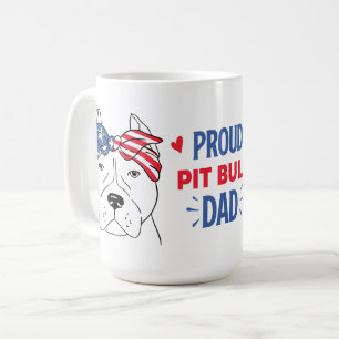 Café Presente de Pai Pitbull Cachorro Patriótico Caneca