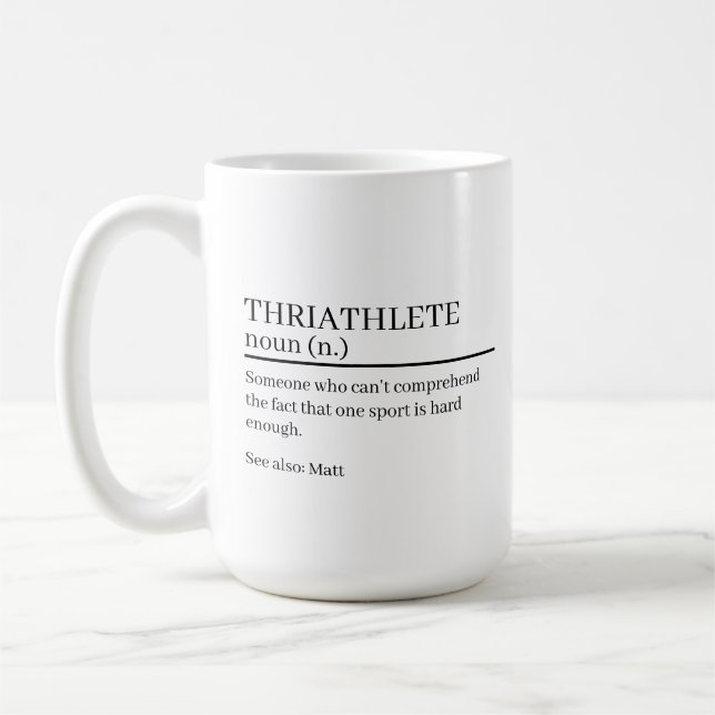 Café Presente definição de triatleta, caneca definição  (Esquerda)