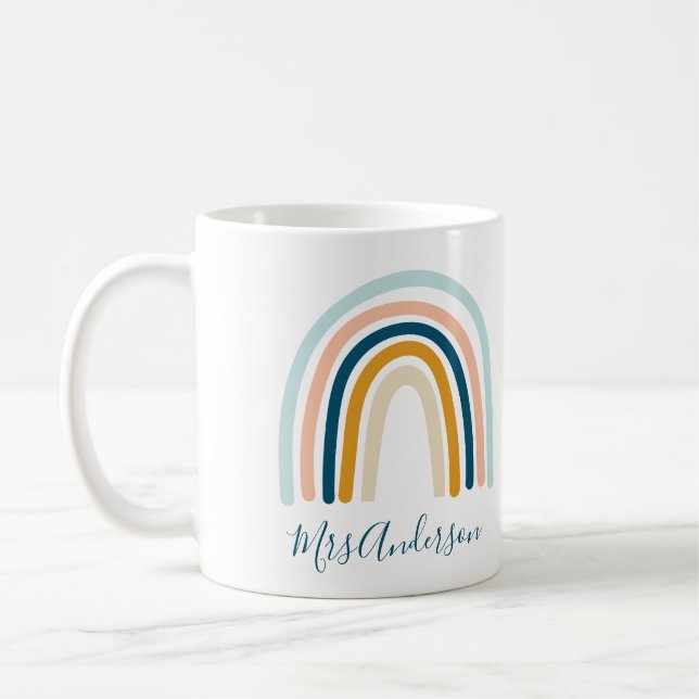 Café Presente fofo de caneca azul-arco-íris personaliza (Esquerda)