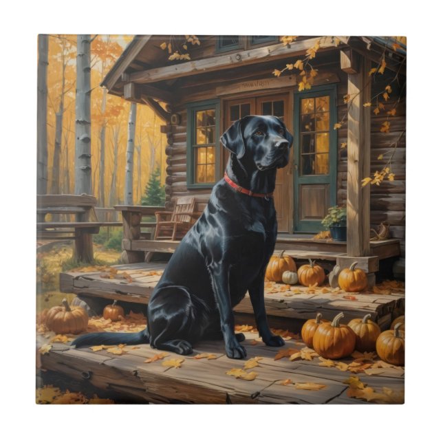 Café preto Labrador Retriever Log Cabine (Frente)