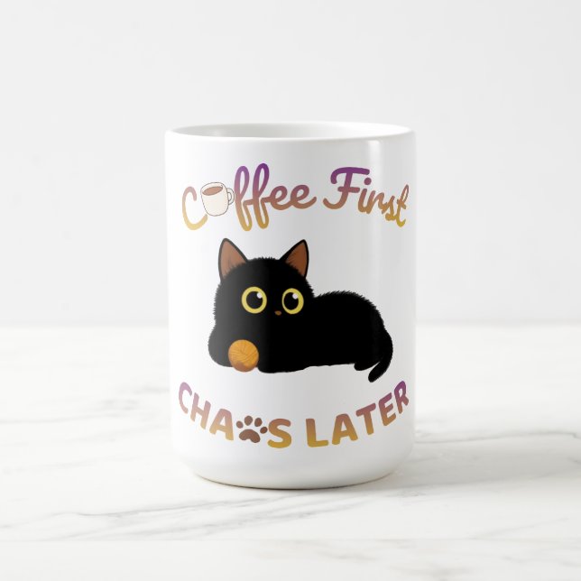 Café primeiro, caos depois Caneca de Latte (Centro)