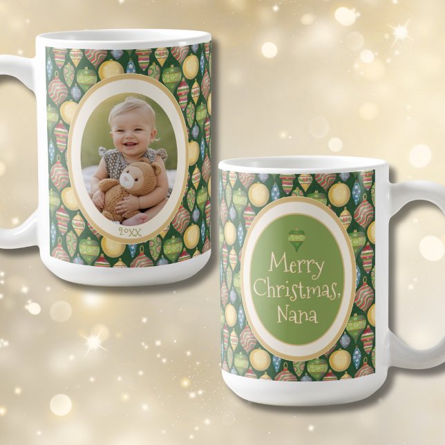 Café Primeiro Presente de Natal para a Caneca de Foto d (Christmas Photo Mug- Perfect Gift for Nana)