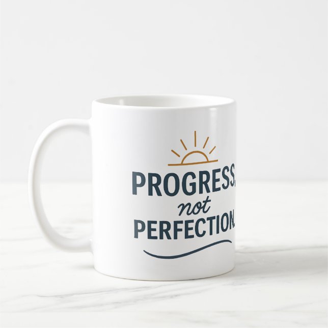 Café Progresso, não perfeição - Caneca de Chá (Esquerda)