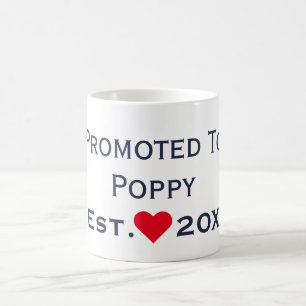 Café Promovido a Marinho de papoula e caneca vermelha