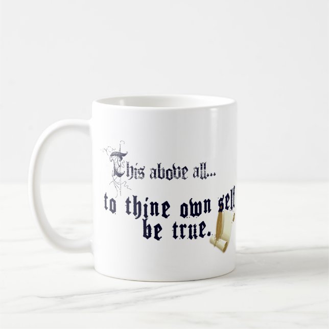 Café Próprio Eu Sê Sincero - Caneca de Citações de Shak (Esquerda)