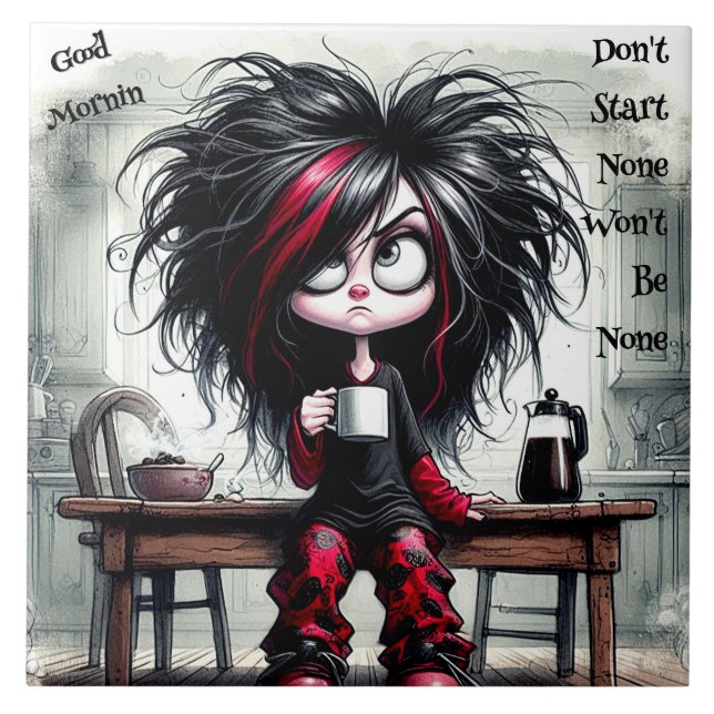 Café Quirky Não comece Azulejo cerâmico (Frente)